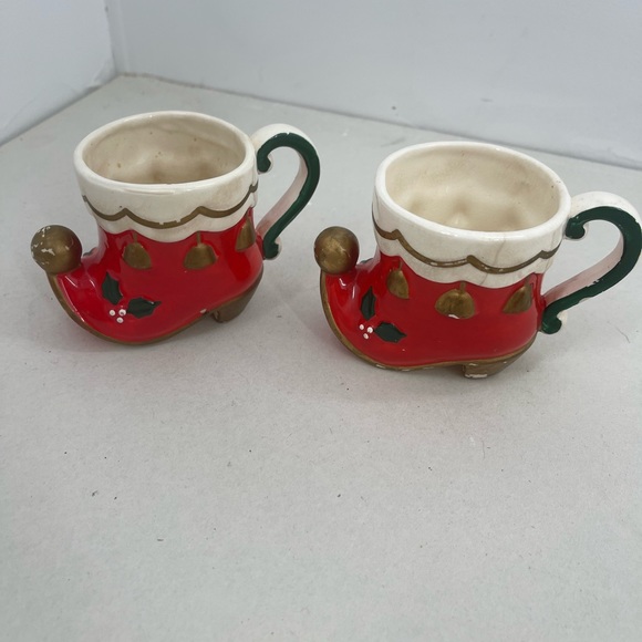 Vintage Napco Christmas Santa boot mugs - Picture 3 of 6